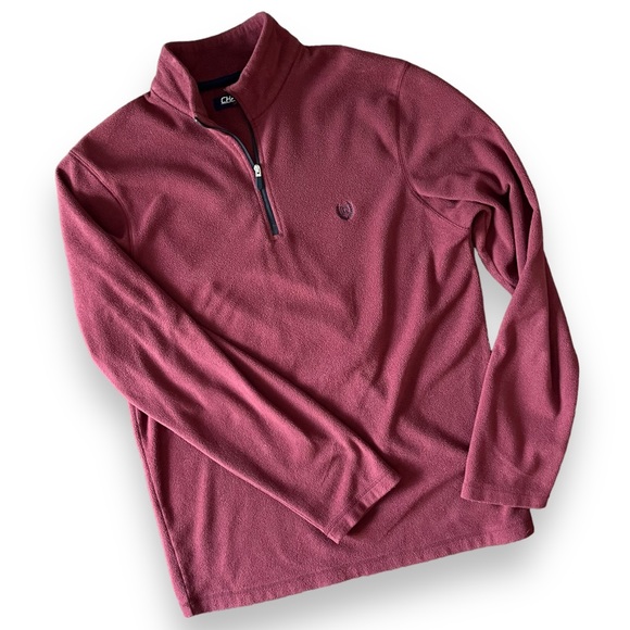 Chaps Red Fleece Half Zip Sweater - Picture 3 of 7